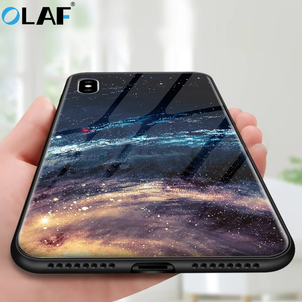 Стеклянный чехол для телефона Olaf iPhone 7 8 Plus Роскошный из закаленного стекла с