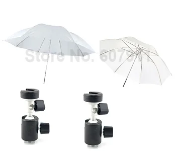 

4in1 Flash Light Mount Bracket (C) Hot Shoe With Umbrella Holder +43 StudioTranslucent Flash soft Umbrella For DSLR Camera