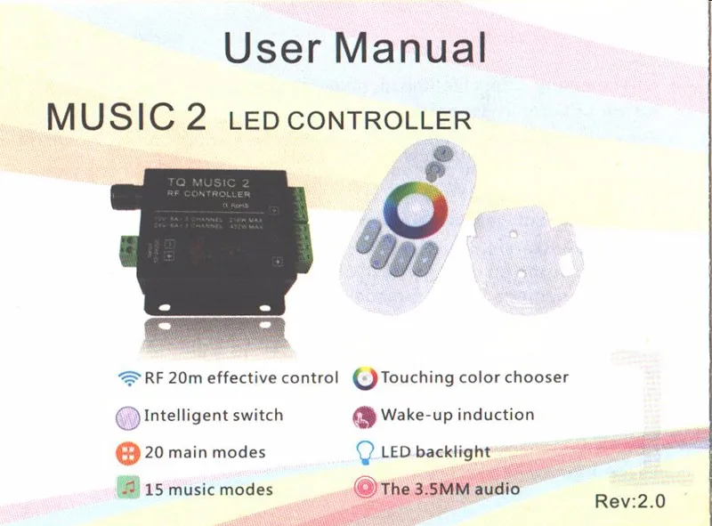 New Dc12v 24v 18a 3 Channel Tq Music 2 Rgb Led Remote Controller Rf Music Audio Control For Smd 3528 5050 5630 Led Strip Light Controlling Candle Control Creamcontrol Sensor Aliexpress