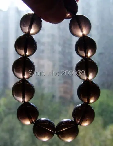 

huij 00948 15mm NATURAL Clear SMOKY QUARTZ Bangle,Crystal Bracelet