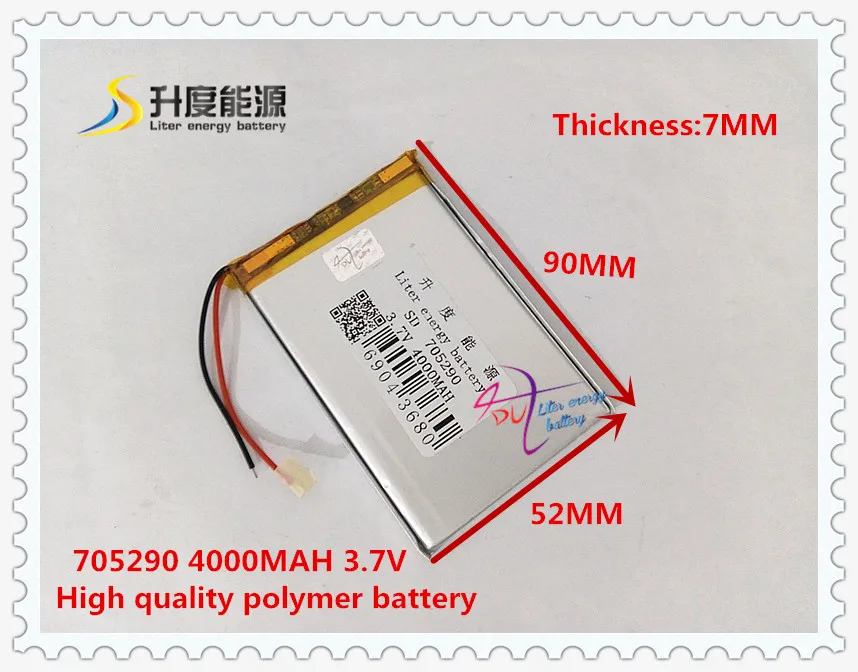 3 7 V 4000mAH 705290 (полимерный литий ионный/литий ионный аккумулятор) для Power bank tablet pc GPS
