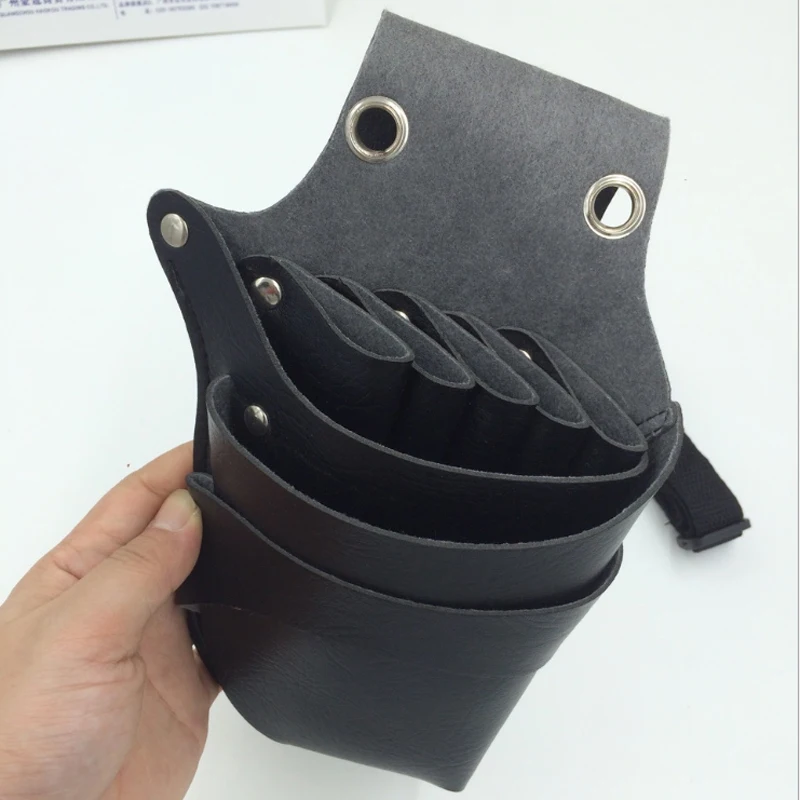 PU Leather Rivet Hair Scissor Bag Clips Bag Hairdressing Barber Scissor
