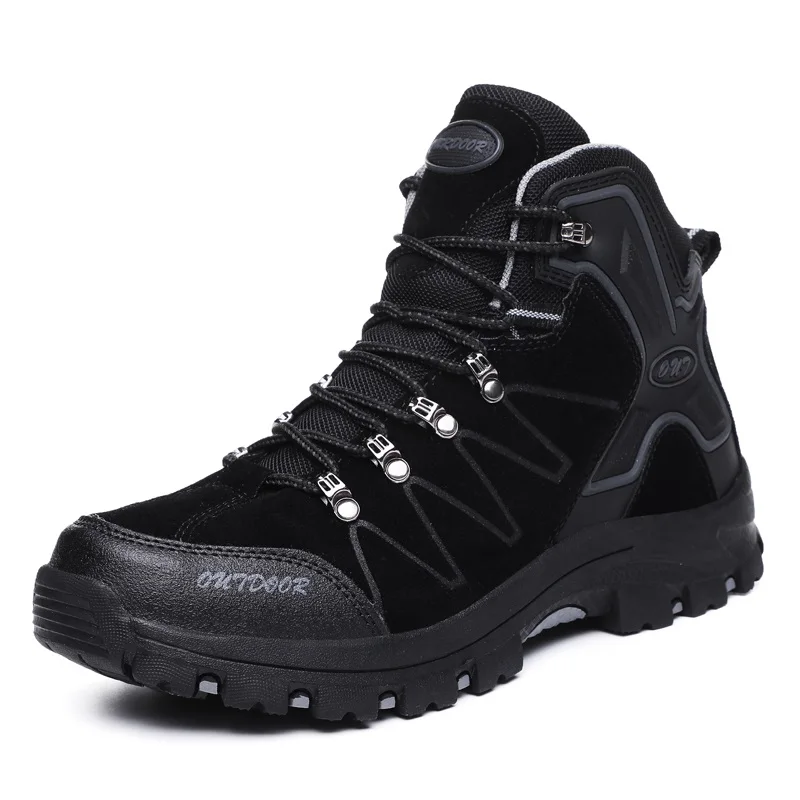 Мужская водонепроницаемая походная обувь горный туризм Охота обувь удобные трендовые кроссовки для мужчин горные альпинистские ботинки плюс размер 45 - Цвет: Black