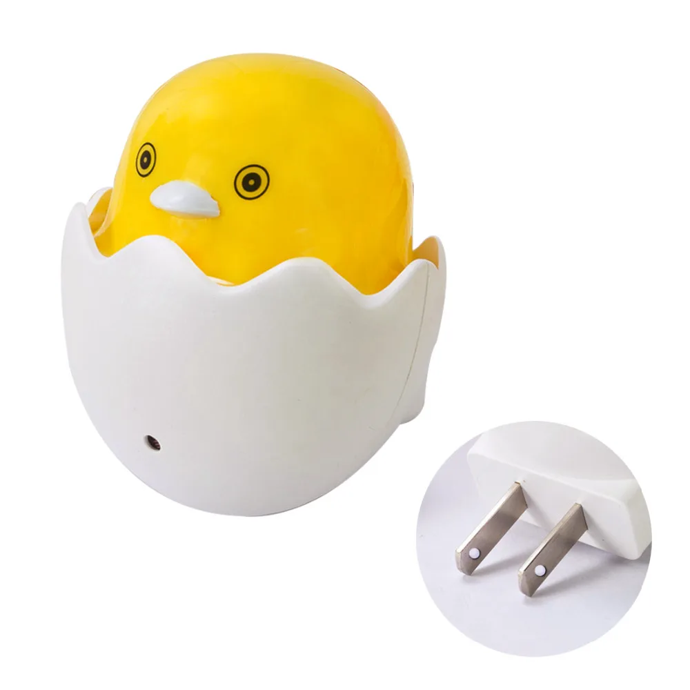 

US Plug Yellow Duck Light Control Sensor Gift for Children Cute LED Night Light Wall Socket Lamps Bedroom Lamp AC 110-220V