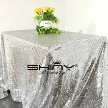 ShinyBeauty серебро 60 дюймов на 102-inch блесток скатерть, серебряная Свадебная скатерть, 150 см x 260 см скатерть с блестками-r