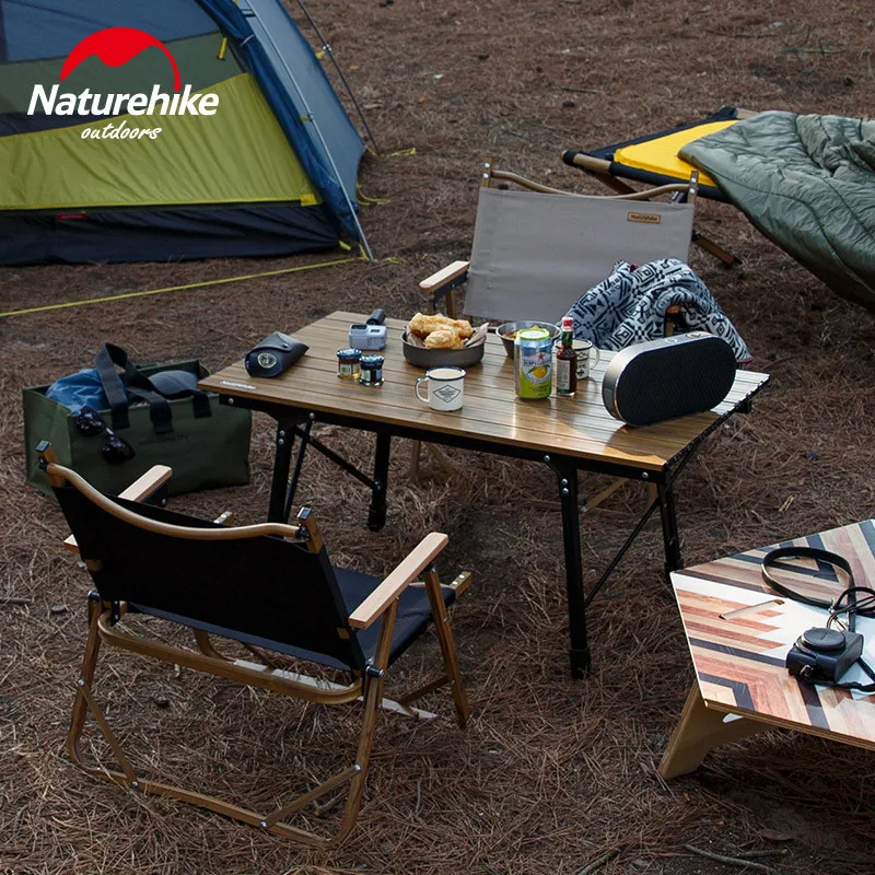 Naturehike открытый раскладной стол со стульями кемпинг кроватка древесины алюминиевый сплав портативный рыболовный стул кемпинг мебель