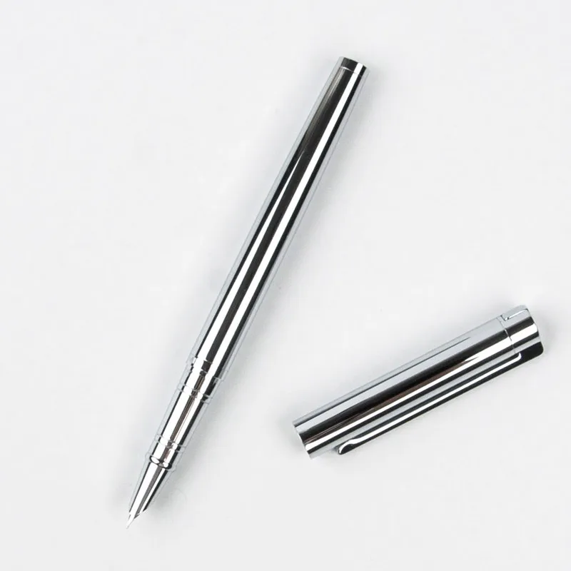 Канцелярские принадлежности Jinhao, роскошная подарочная ручка Metla, 0,38 мм, дополнительный тонкий наконечник, авторучка, черные Серебристые чернильные ручки, рождественский подарок