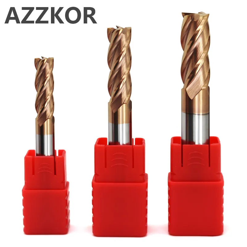 

AZZKOR Milling Cutter Alloy Coating Tungsten Steel Tool Cnc Maching Hrc55 Endmill Azzkor Top Kit Milling Machine Tools 1.1-3.9mm