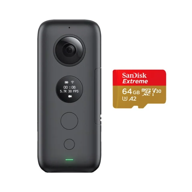 Insta360 Экшн-камера ONE X VR 360 панорамная камера для iPhone и Android 5,7 K видео 18MP фото невидимая селфи палка штатив - Цветной: Kit C 64G