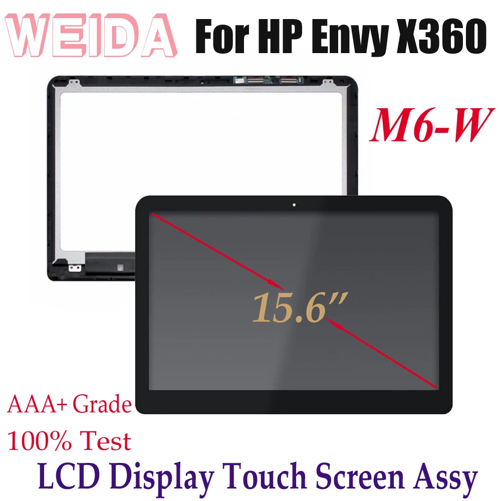 WEIDA ЖК-дисплей Замена для hp Envy x360 M6-W серии m6-w103dx m6-w102dx 15," ЖК-дисплей сенсорный экран в сборе рамка