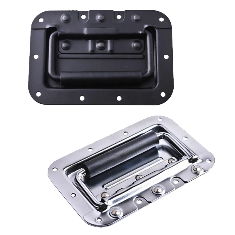 

Urijk House Furniture Cabinet Pulls Hardware Spring Loaded Steel Recessed Handle With Padded Grip Case Chest Cabinet Speaker Box