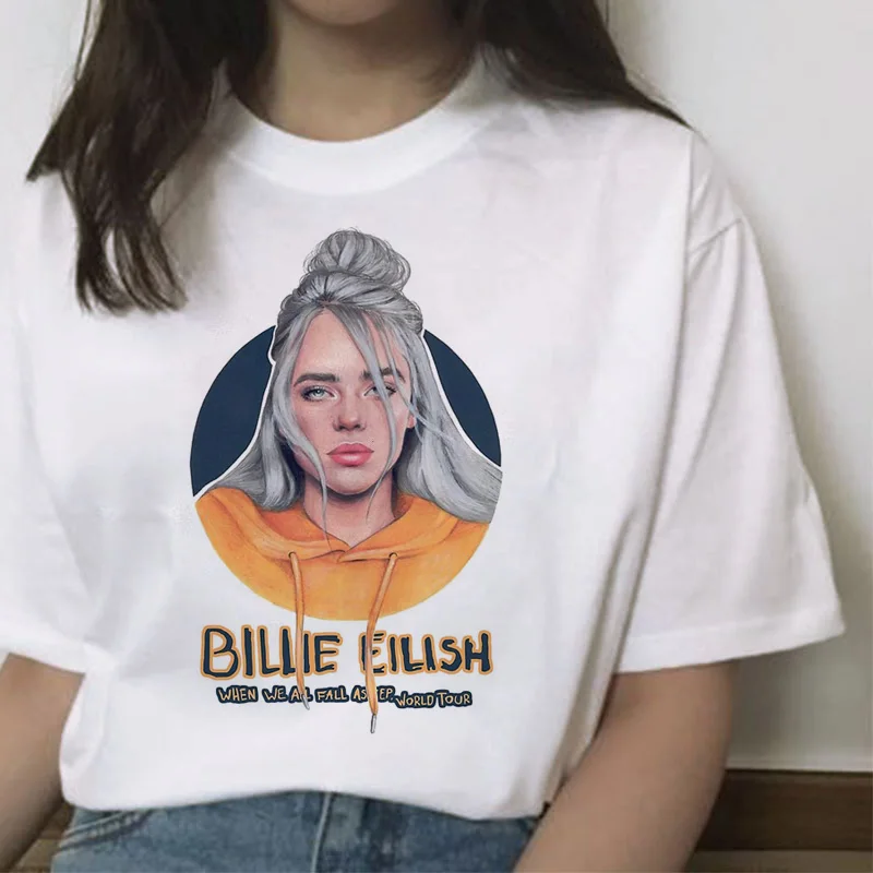 Billie eilish Футболка женская хип-хоп топы Новая забавная модная футболка harajuku ulzzang 90s гранж уличная футболка Повседневная Женская