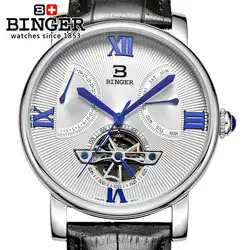 Швейцария мужские часы Турбийон Автоматические Механические БИНГЕР люксовый бренд Relogio Masculino наручные часы сапфир часы BG-0408
