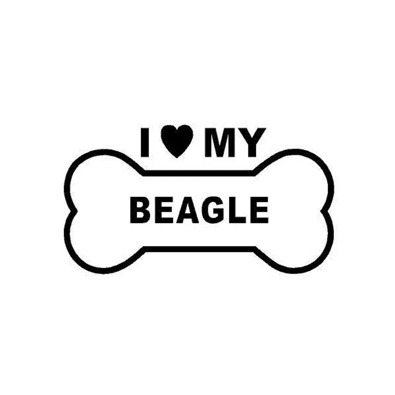 12.5Cm * 7Cm Creative Car Styling Bone I Love My Beagle Lovely Window Stickers C5-1238