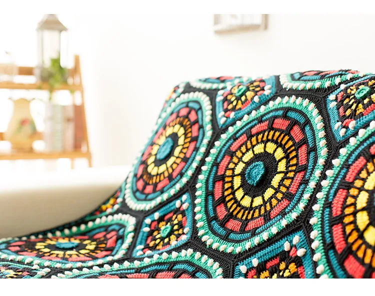 Ручной работы Одеяло DIY Craft Вязание хлопковые нитки для вязания Одеяло для взрослых 105x105 см пряжи трикотажные кровать диван декор Цветы