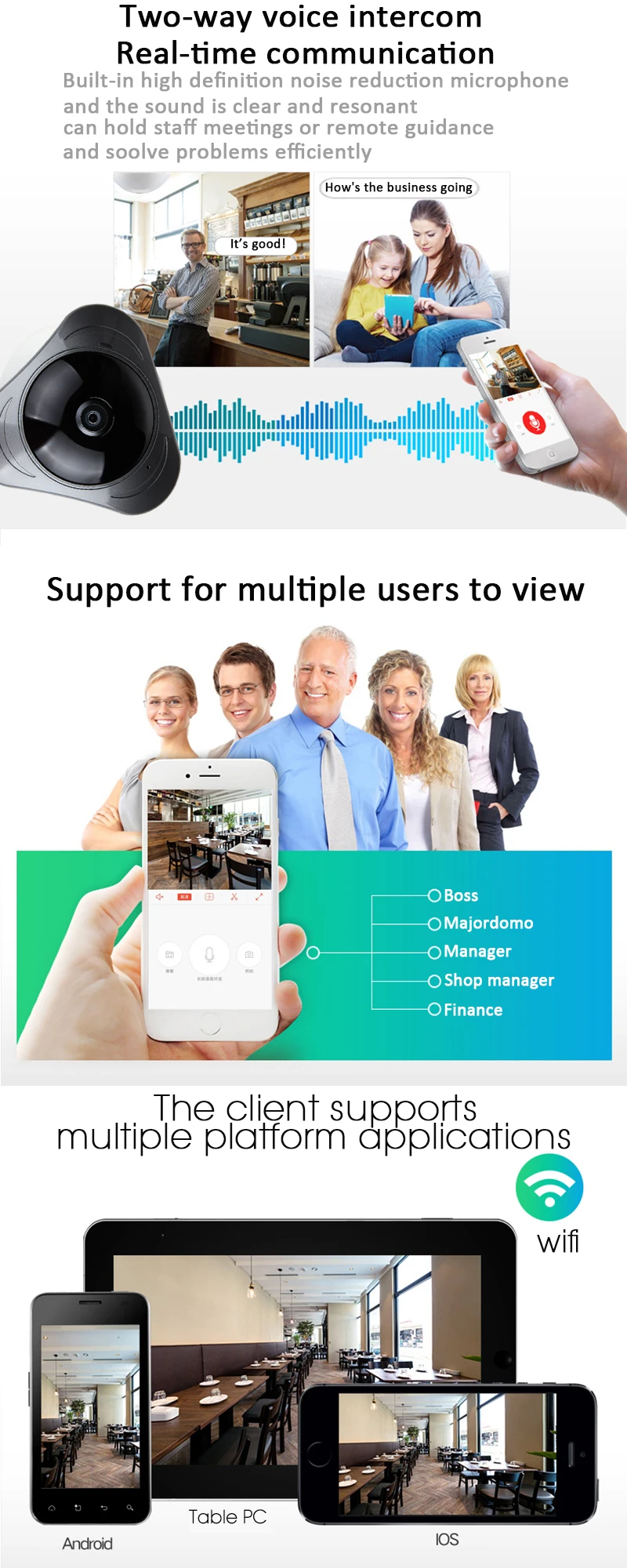 Graus de Áudio em Dois Noturna sem Fio Ouertech Visão Completa Wifi Sentidos Panorâmica 1.3mp Câmera ip Inteligente Apoio 64g Yoosee 360 7 noturna sem fio câmera ip inteligente apoio 64g yoosee