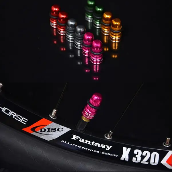 1 pair of Bicycle Dust Valve Cap Cover MTB Road Bike Tire Tyre Anodized