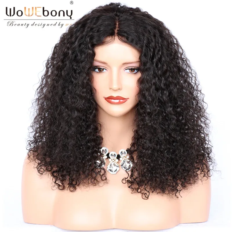 

Lace Front Human Hair Wigs Curly 13*4 Human Hair Wig Remy Pre Plucked With Baby Hair For Women Bleached Knots WoWEbony