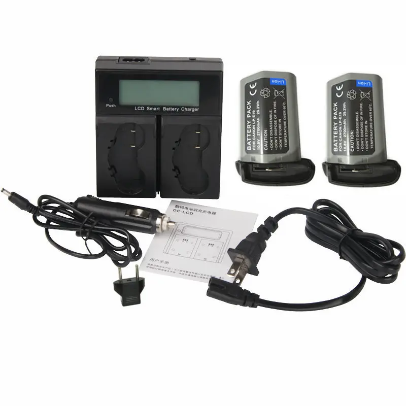 

2x LP-E19 LPE19 Full Decoded Battery+Charger for Canon LP-E4 LP-E4N LPE4N EOS 1DX MARK 2, 1DX , 1DS MARK 3,1D MARK 3,1D MARK 4.