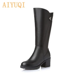2019 Winter New Genuine Leather Women Boots Thick With Long Women's Motorcycle Boots Large Size 35-43 #Warm Women Snow Boots 2019 Winter New Genuine Leather Women Boots Thick With Long Women's Motorcycle Boots Large Size 35-43 #Warm Women Snow Boots