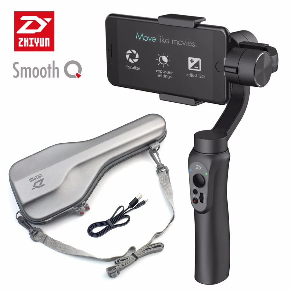 Zhiyun Smooth Q 3-Axis Handheld Gimbal Portable Stabilizer Smooth-Q for Smartphone iPhone X 8 7 Plus S6 S7 Vertical Shooting feiyutech spg gimbal 3 axis handheld gimbal stabilizer for iphone 7 6 plus smartphone gopro action camera vs zhiyun smooth q