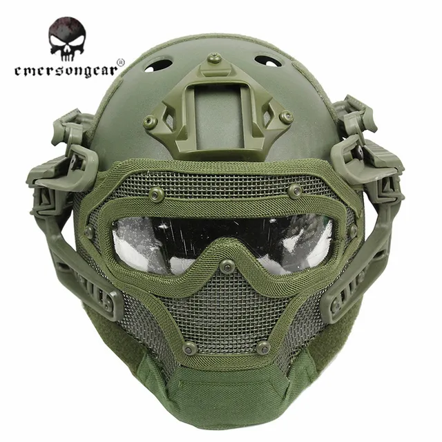Cheap Emerson G4 System Set Tactical Airsoft Paintball PJ Helmet with Overall Protect Glass Face Mask Military Helmet Equipment $