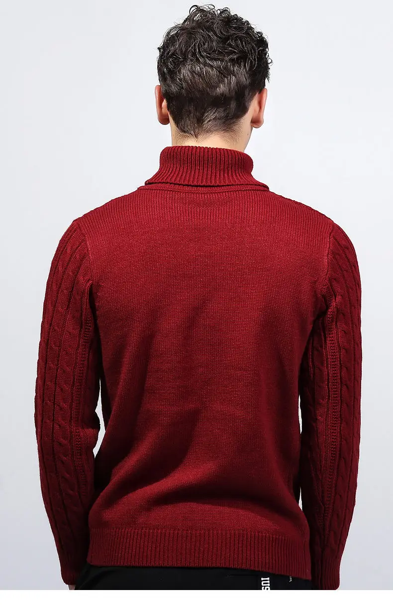 3Colors Turtleneck Sweater Pullovers Men Thick knitted Sweater Jumpers Man Winter Warm Acrylic Male knitwear Autumn Tmall Brand-01