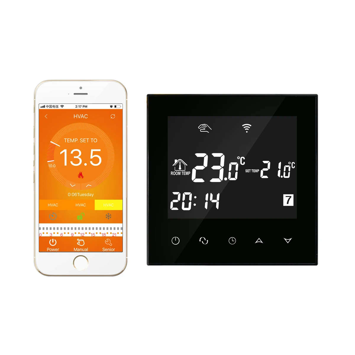 WIFI Gas Boiler Heating Thermostat black AC220V Wifi Temperature