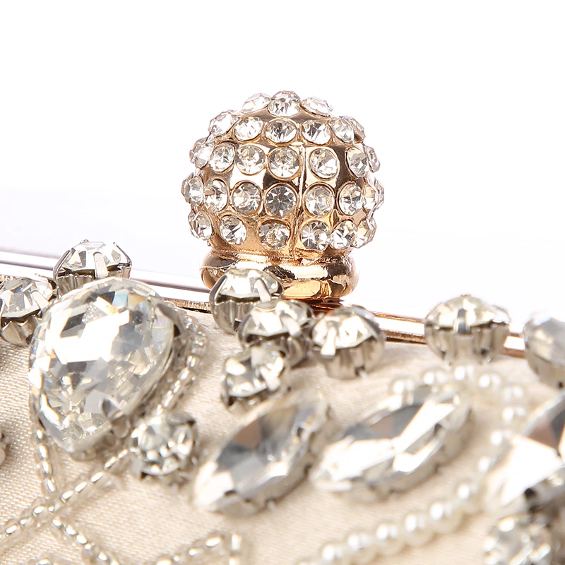 FGGS Evening Bags Diamond Rhinestone Pearls Beaded Day Clutch Women's Purse Handbags Wallets Evening Wedding Bag FGGS Evening Bags Diamond Rhinestone Pearls Beaded Day Clutch Women's Purse Handbags Wallets Evening Wedding Bag