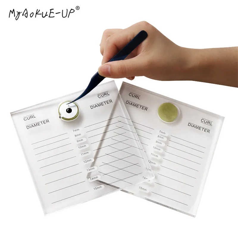 

Reusable Acrylic Transparent Glue Glue Sticker Adhesive Pallet Holder Pad with Jade Stone Lash Stands
