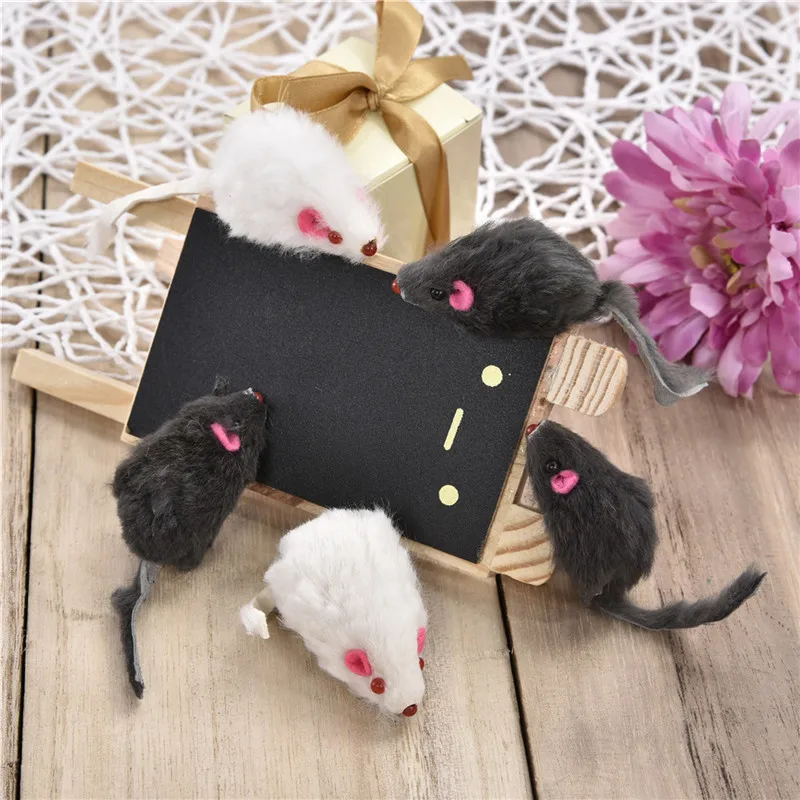 dog chew toys 12PCS Cat Toy Mouse Mixed Loaded Black White Mouse Toys Cat Teaser Kitty Kitten Funny Sound Squeaky Toys for Cats Pet Mice Toys indestructible stuffed dog toys