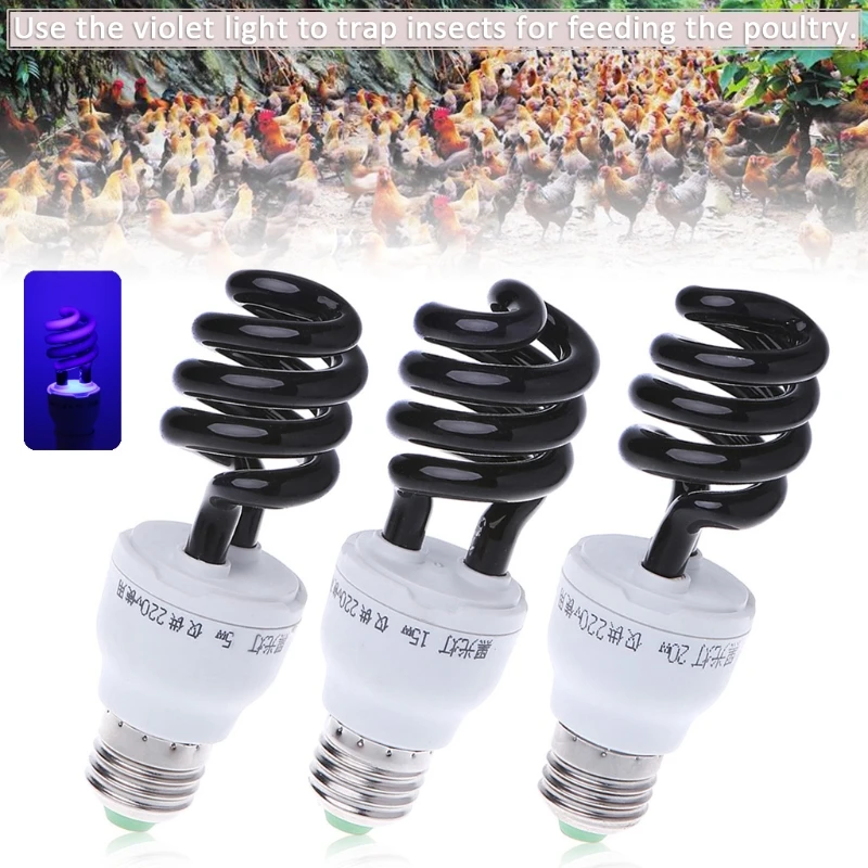 E27 5/15/20 Вт УФ ультрафиолетовые Флуоресцентные Blacklight cfl лампочки 220 В