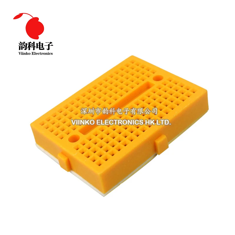 10PCS Mini Solderless Breadboard Prototype Test Develop 25 Points Yellow Green