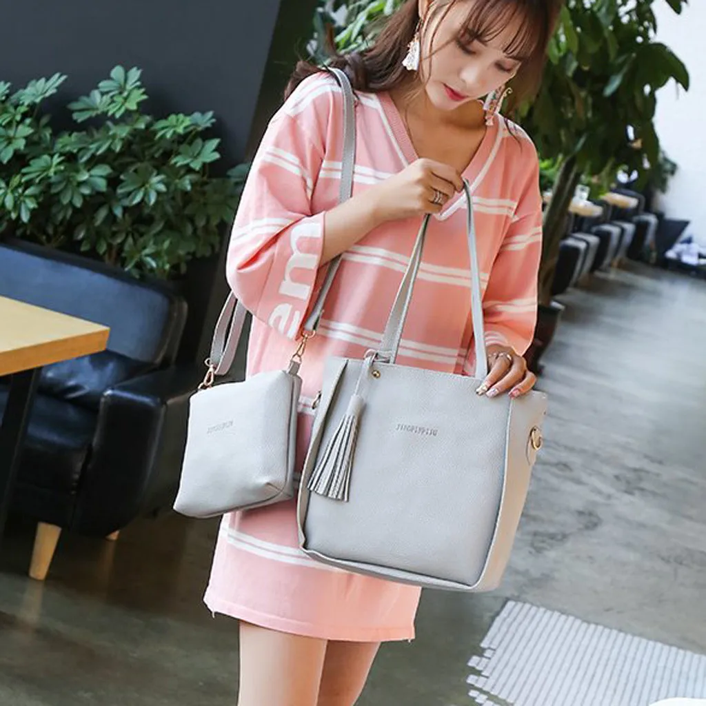 أكياس Crossbody للنساء 4 قطعة امرأة حقيبة حقيبة كتف حقيبة ساعي محفظة يد كيس فام الرئيسي حقيبة يد فاخرة بولسا الأنثوية