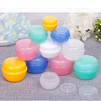 

Free shipping 50pcs 5g multicolor cream jar, cosmetic container, plastic bottle,display bottle,sample jar,cosmetic packaging