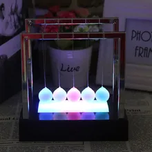 Newtons Колыбель светодиодный светильник с кинетической энергией домашний офис научная декомпрессионная игрушка домашний декор настольная игрушка