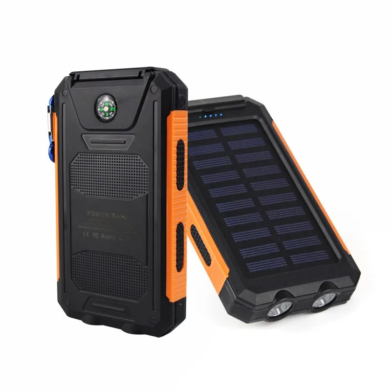 

Solar Power Bank 20000 mAh Dual Power Bank 20000mAh External Battery Portable Charger Bateria Externa Pack Waterproof power bank