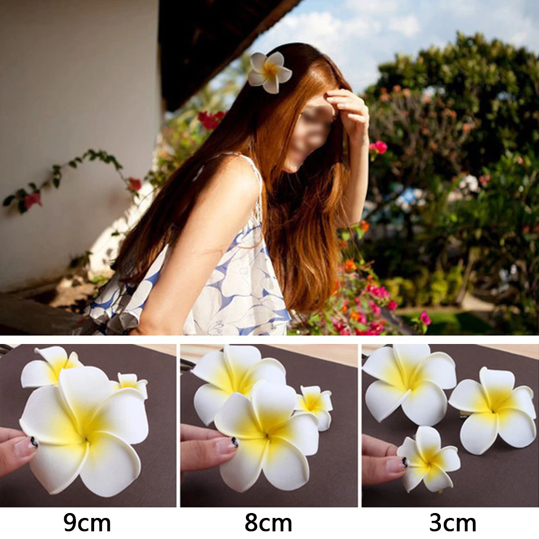 Plumeria Flower Hairpin Bohemian Frangipani Hair Clip Bridal Hair Pins Bohemia Seaside Beach Accessories Gift For Girl Seaside