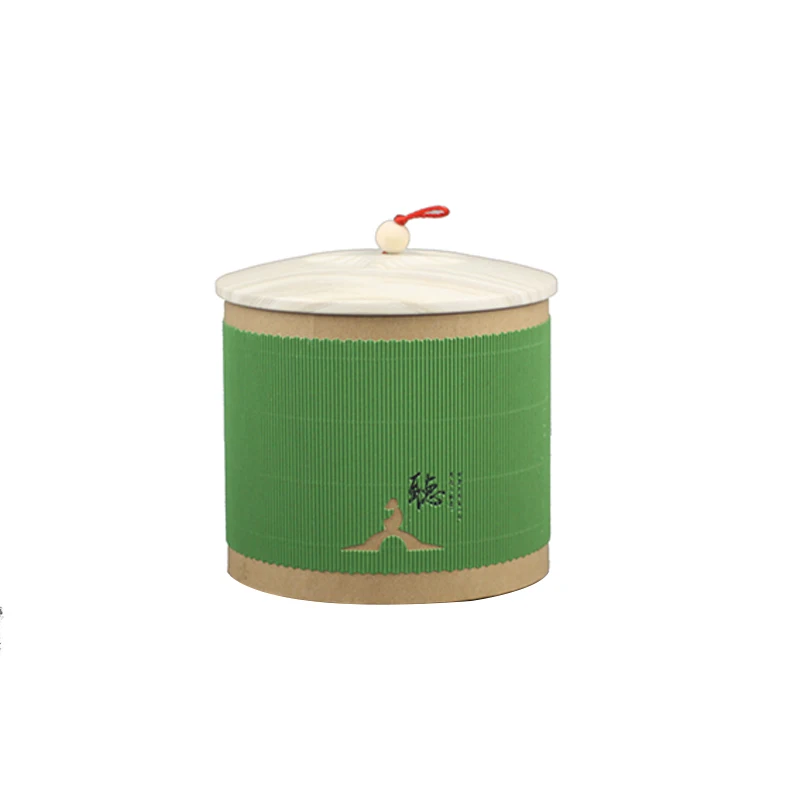 Xin Jia Yi Packing Large Capacity Tea Paper Container Coffer Sugar Tea Jar With Stainless Steel Handle Container