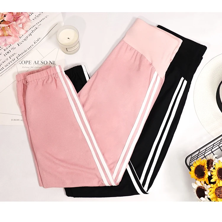 used maternity clothes near me 3126# Spring Summer Fashion Maternity Jogger Pants Elastic Waist Belly Pants Clothes for Pregnant Women Thin Pregnancy Trousers petite maternity clothes