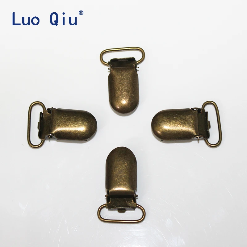 

Luo Qiu 30 pcs/lot U shape 35*20mm Bronze Suspender Clips for Trousers Garment Clip practical Webbing clip pacifier clip metal