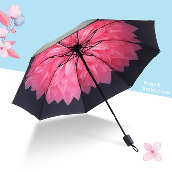 

Small black umbrella umbrella female sunscreen black plastic sunshade umbrella factory direct customizable advertising umbrella