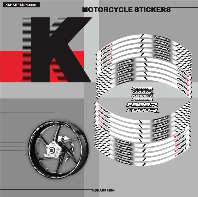 

Motorcycle tyre decoration sticker inner rim reflective decals for BMW F800R