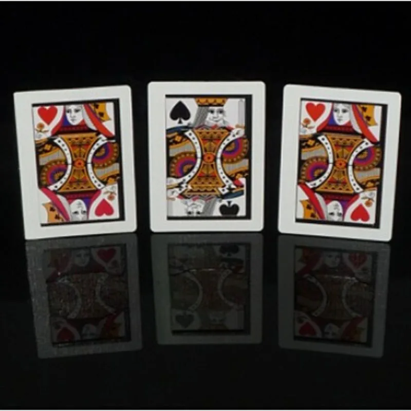 3 шт./лот, автоматическая Монте с тремя карточками(размер покера, 8,8x6,4 см), волшебные трюки, забавные аксессуары для фокусов