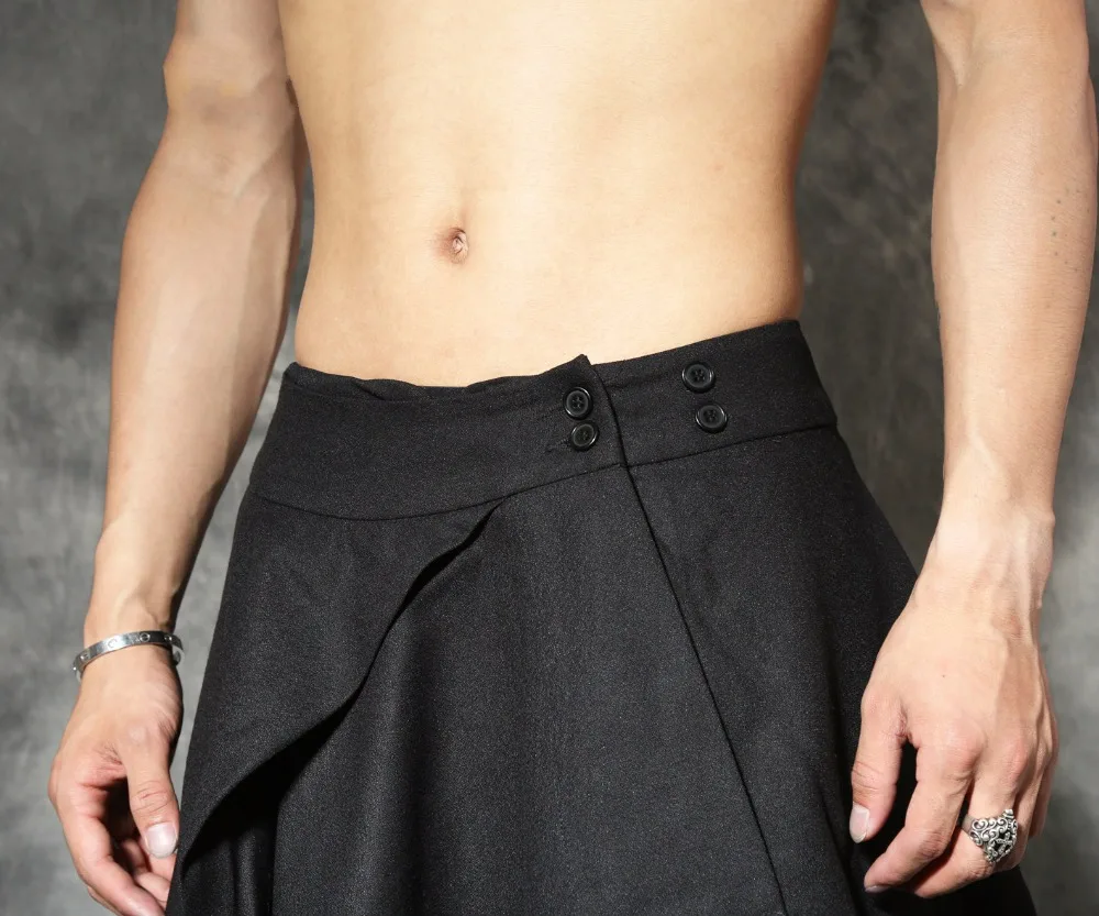 27-44! Men's Clothing Street fashion personality Haren pure leisure pants a asymmetric short skirts plus size singer costumes