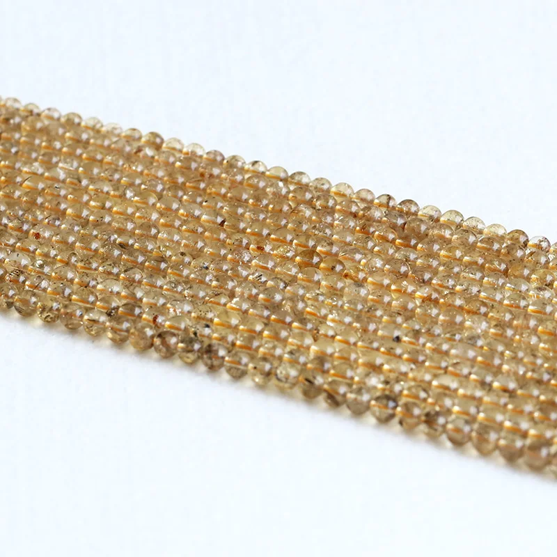 

Natural Genuine Clear Yellow Scapolite Small Round Loose Small Beads 15" 05312