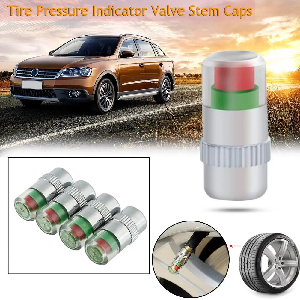 

4PCS/SET Car Auto Tire Pressure Monitor Valve Stem Caps Cover Sensor Indicator Alert Tyre Air Gauge Warning Device J3