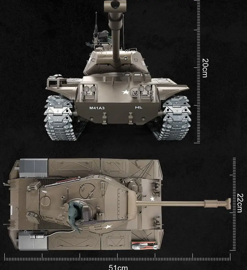 Радио дистанционное управление 1:16 масштаб 2,4 ГГц США M41A3 Уолкер бульдог танки RC страйкбол боевой танк дым и звук(металлические шестерни и треки