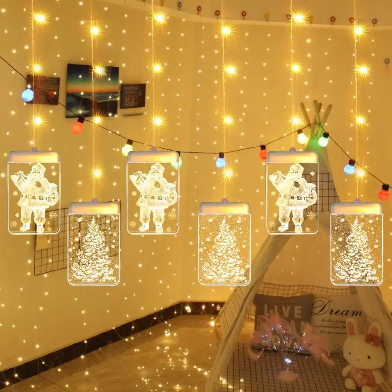 Natal 1 шт. Рождественский Санта-Клаус лося колокольчик светодиодный Сказочный свет Рождественские украшения рождественские украшения для дома год Рождество