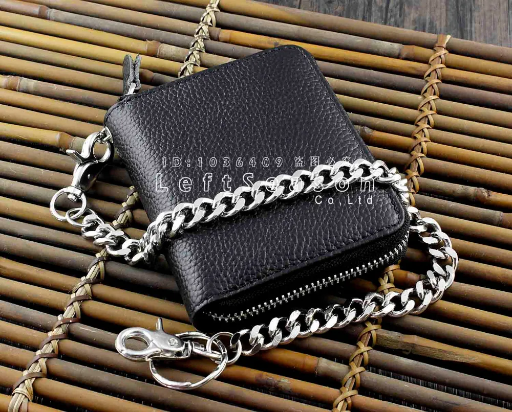Popular Men s Genuine Cowhide Leather Wallet Zipper Purse Card Holder 